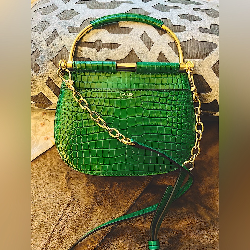 Lauren Ralph Lauren Masson Crossbody Satchel in Riding Green. Never used BNW